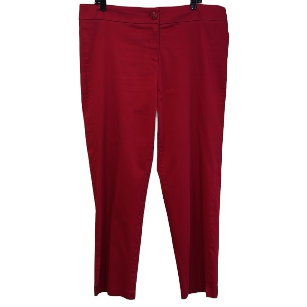 Ashley Stewart Ankle Pants Solid Red size 16